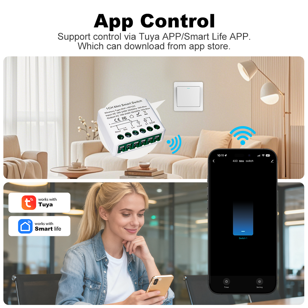 For Tuya WIFI 10A Smart Light  - đánh giá và giá Diy Automation