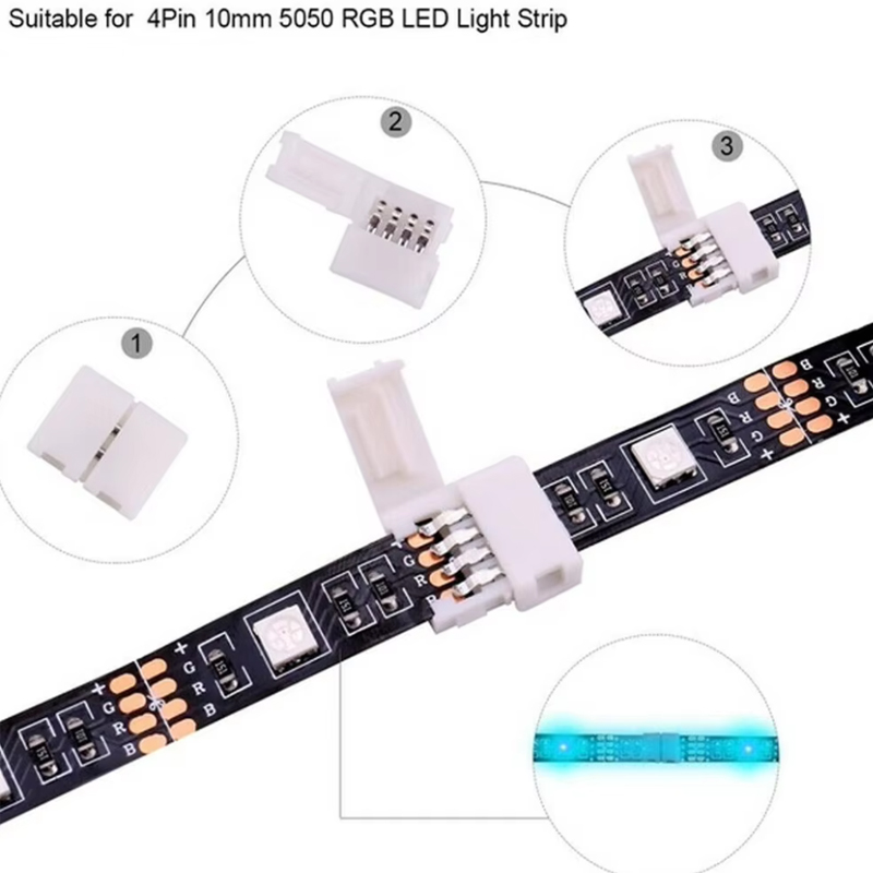 5pcs 4PIN 8mm Led Connector L  - đánh giá và giá Rgb Led Matrix 8X8