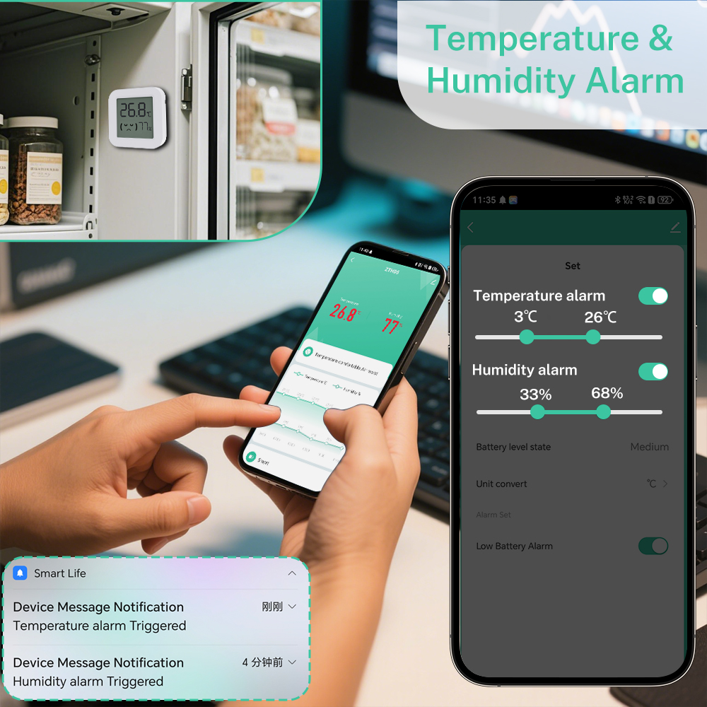 Zigbee2MQTT Tuya Temperature H - đánh giá và giá Temperature Humidity Sensor